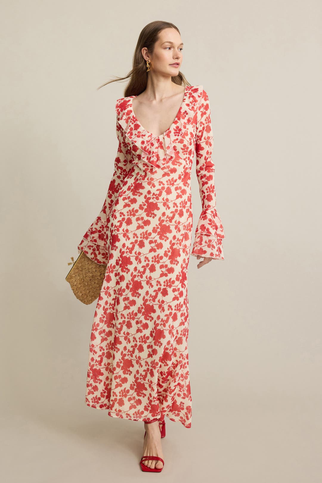 Sister New York Red Floral Shellona Dress Red-white-print