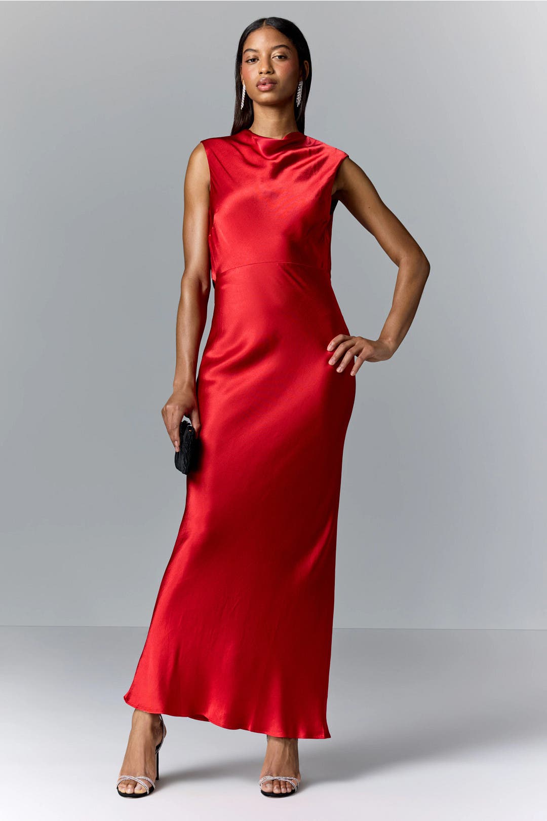Shona Joy Tatum Cowl Back Maxi Dress Red
