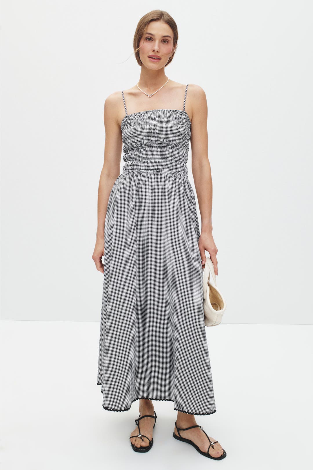 Solid & Striped The Delta Dress Noir Gingham Black-white-print