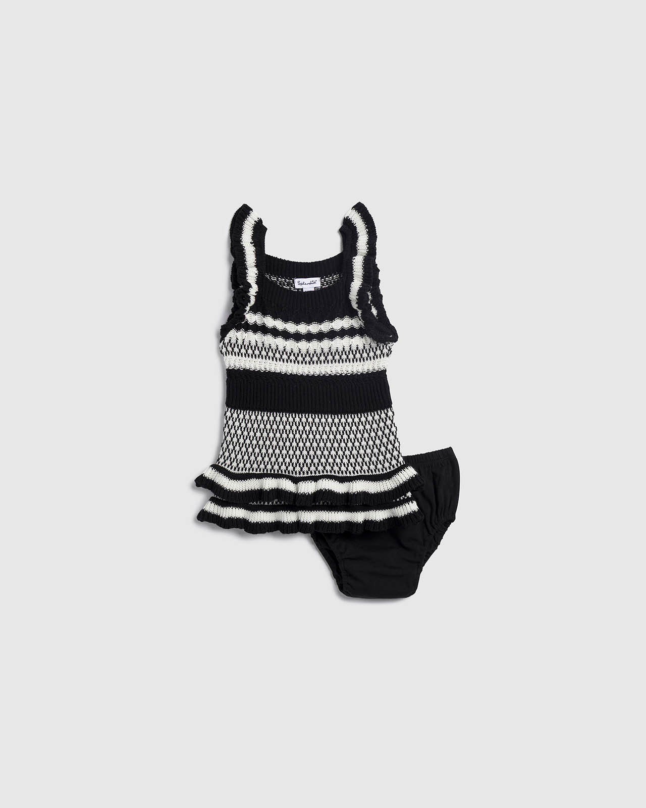 Splendid - Infant Girl Ruffle Sweater Dress - Jet StreamBlack