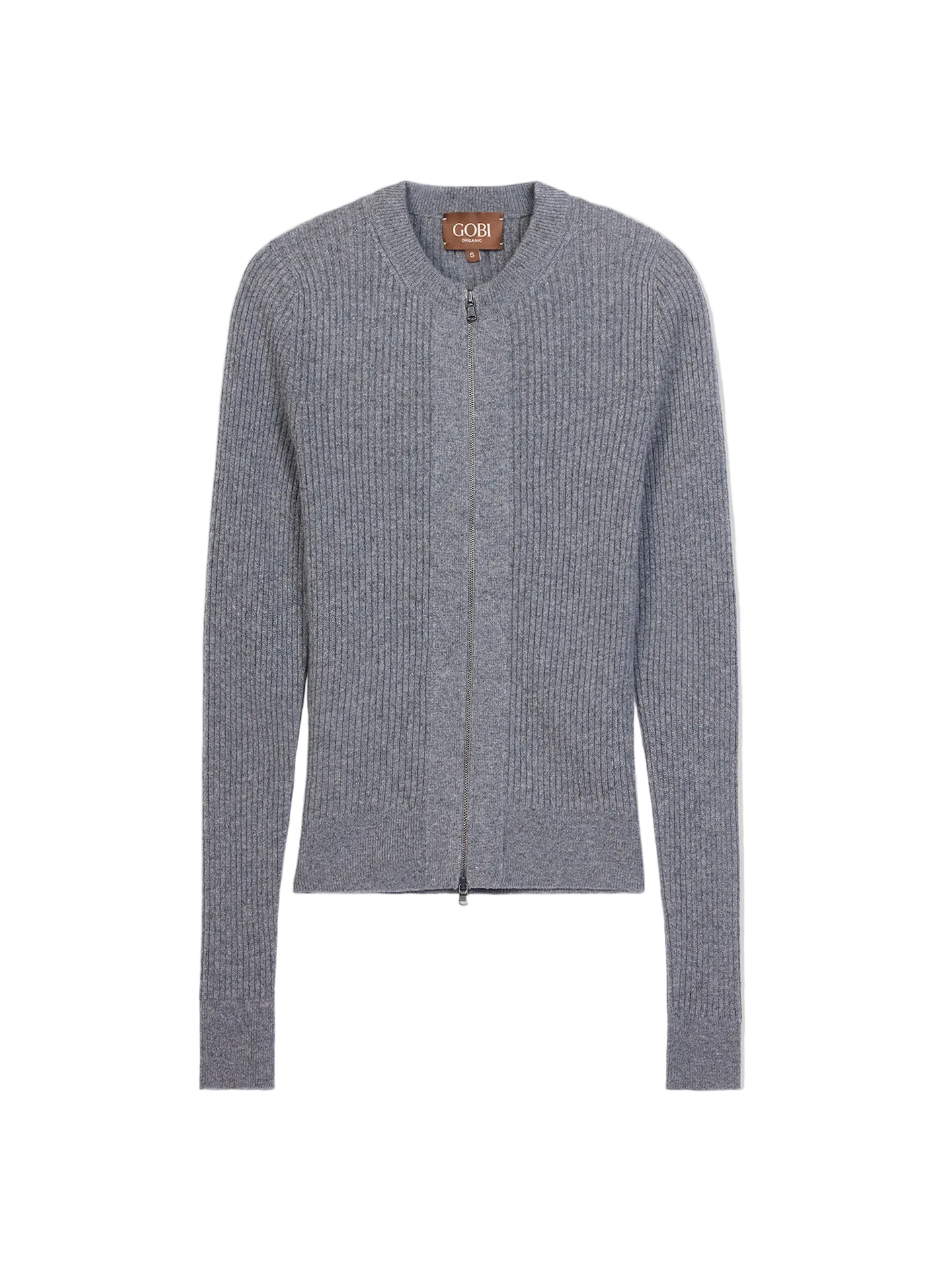 Cashmere Two-Way Zip Cardigan - L steel gray WK-