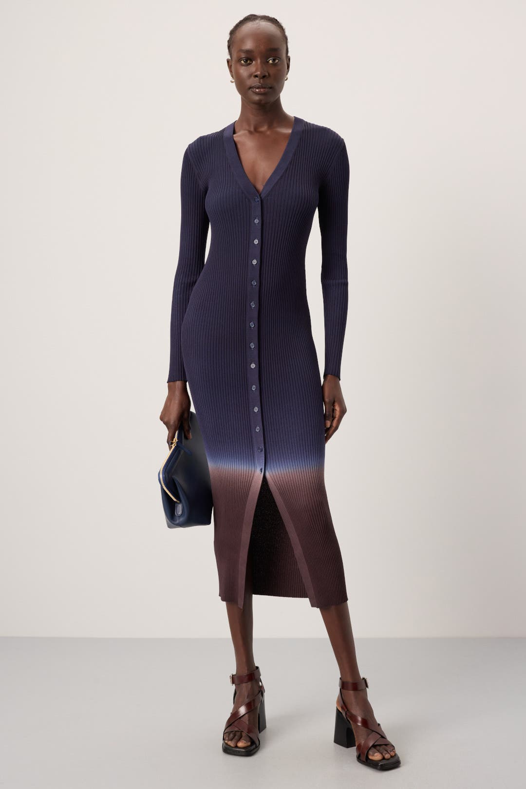 Staud Shoko Dress Blue-brown-print