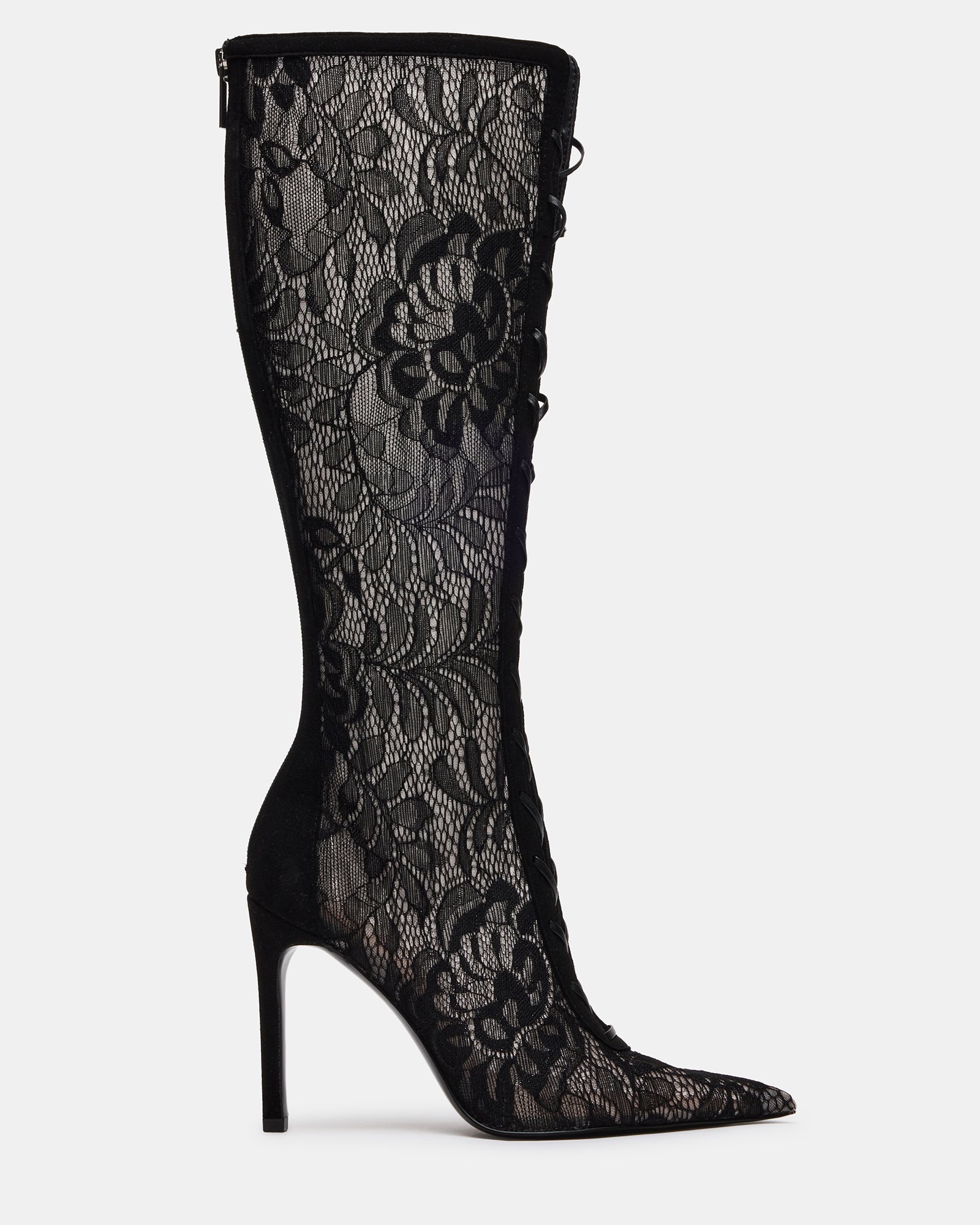 Steve Madden Women's Maxine Lace-Up Boots - Black Lace - Size
