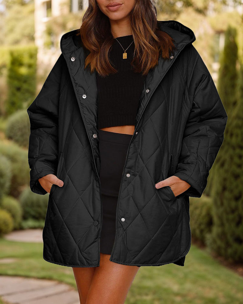 Zeagoo Chic Quilted Hooded Jacket Coat