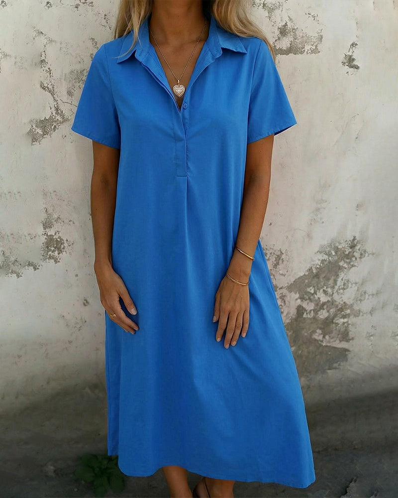 Zeagoo Women's Summer Linen Blend Button Down Shirt Dress Casual Long Sleeve Midi Dress Work Office Beach Vacation
