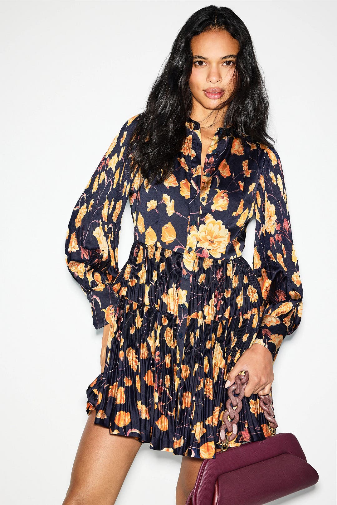 Ted Baker London Button Down Mini Dress Blue-multicolored-print