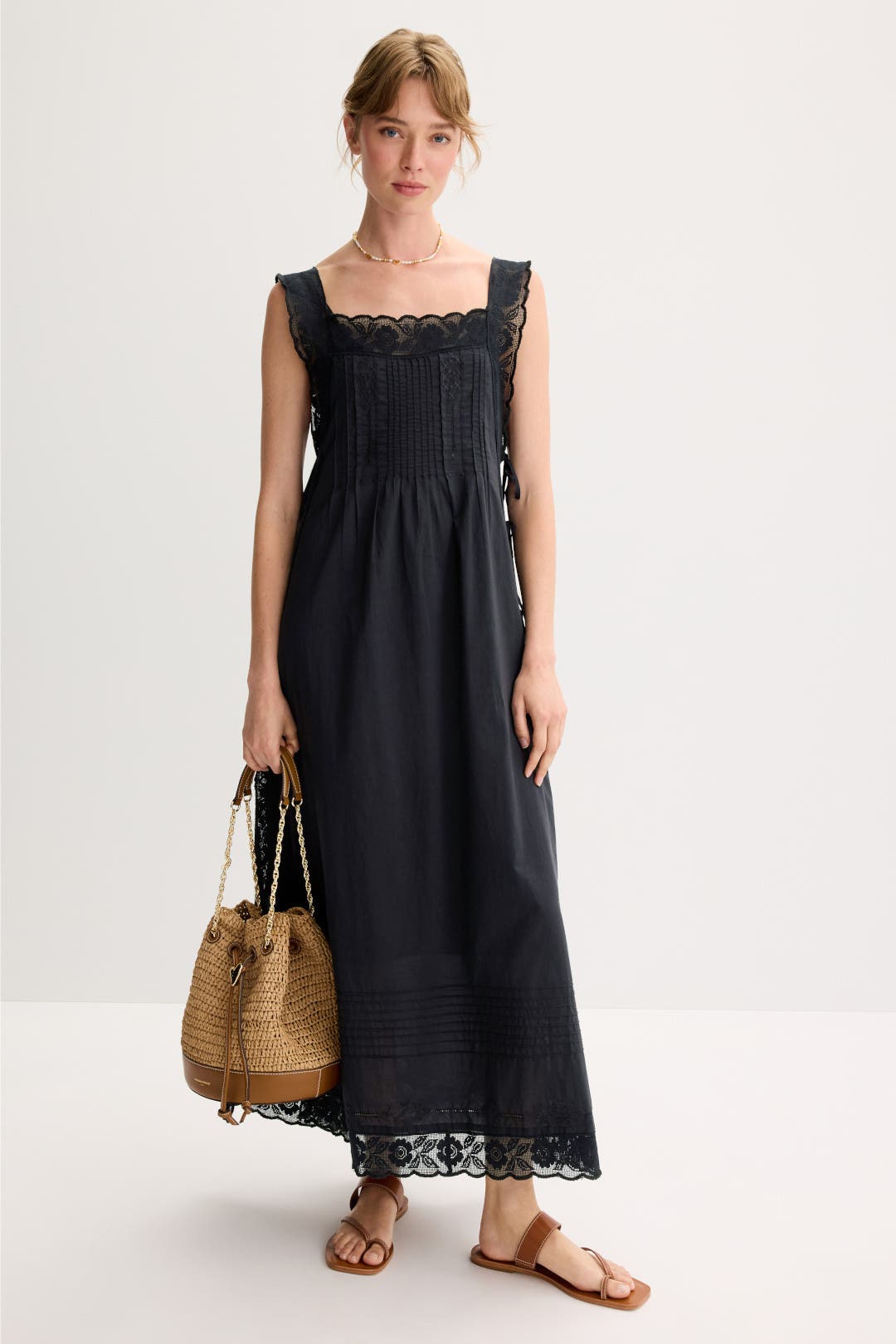 The Great. The Attic Lace Dress Black