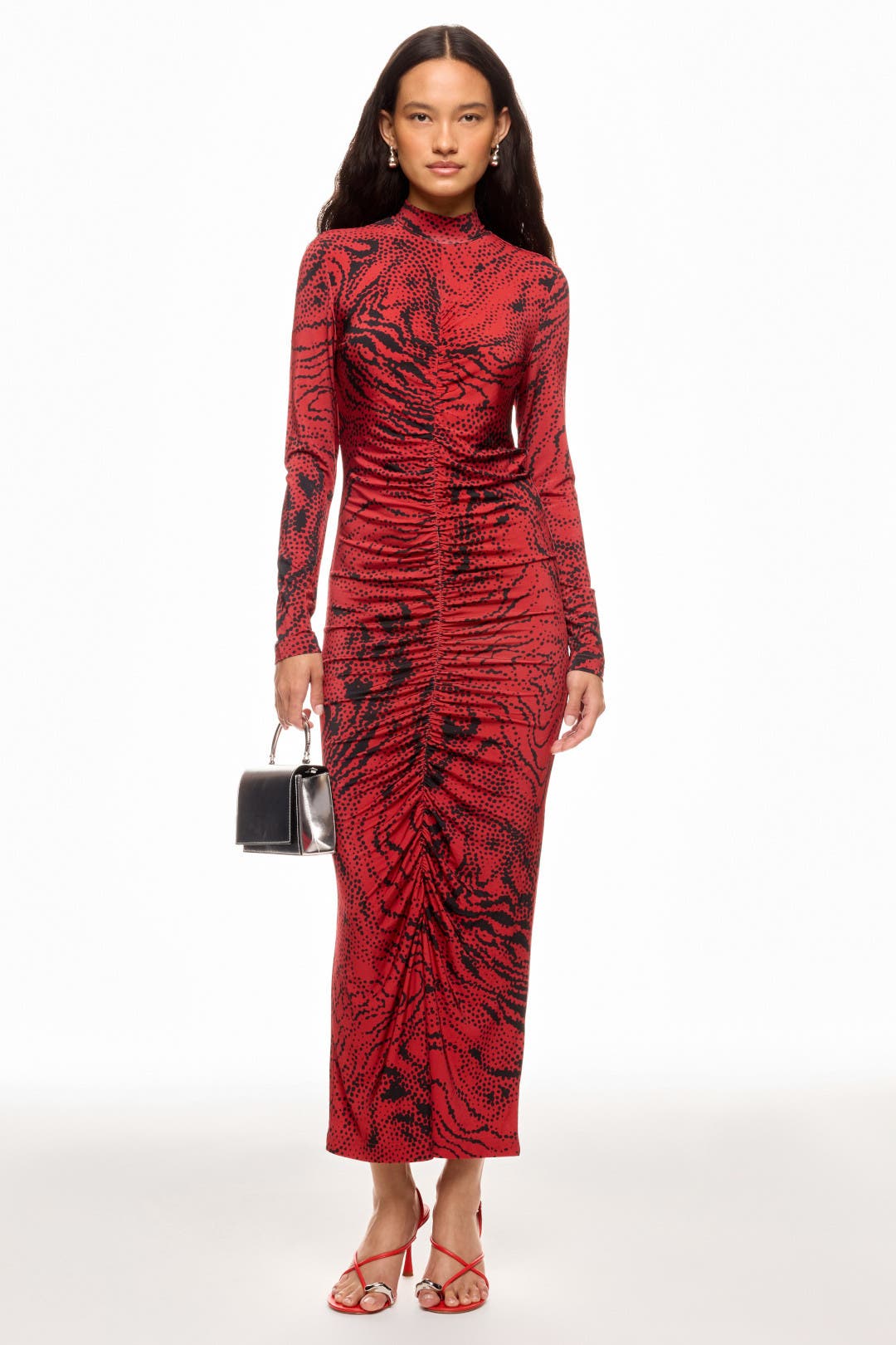 Untitled in Motion Alonia Dress Red-black-print
