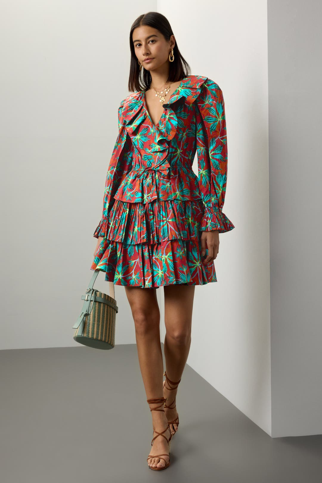 Ulla Johnson Lola Floral Dress Red-blue-print