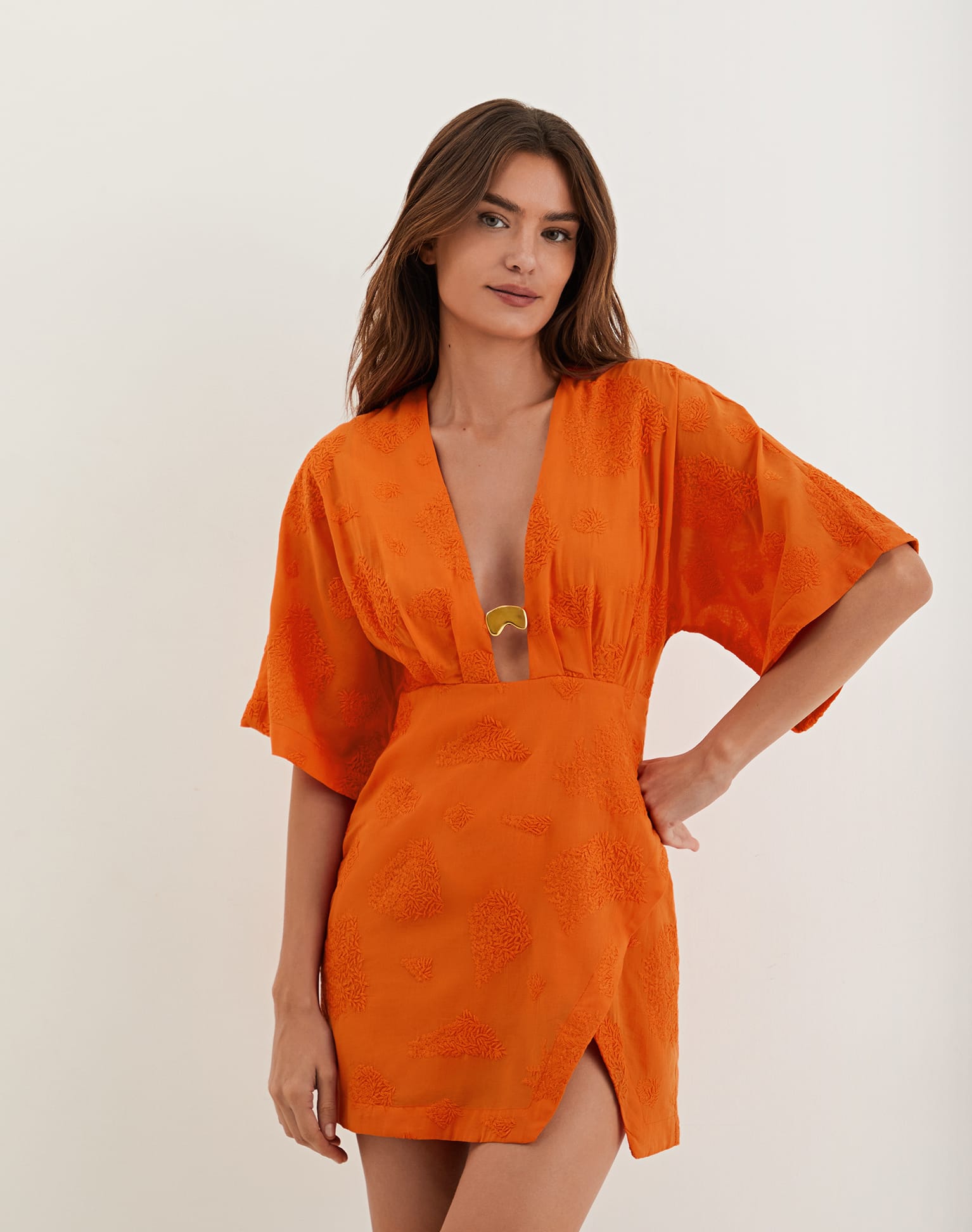 S - Sale Pietra Short Dress- Marigold, Size: