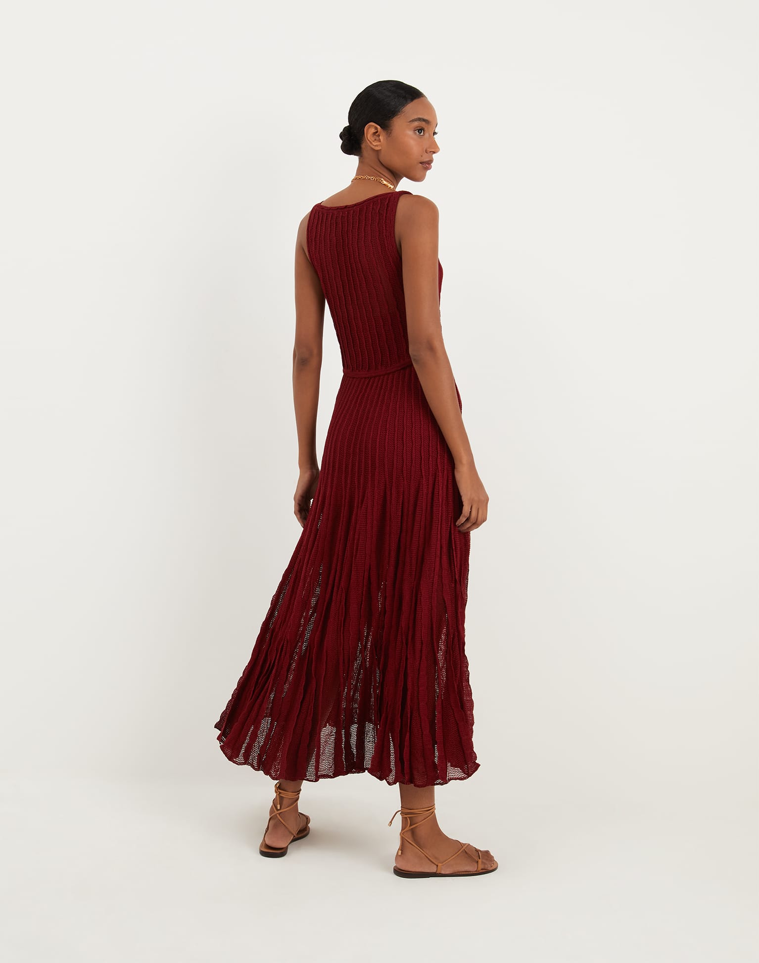 F - Sale Knit Celina Long Dress - Ponche, Size: