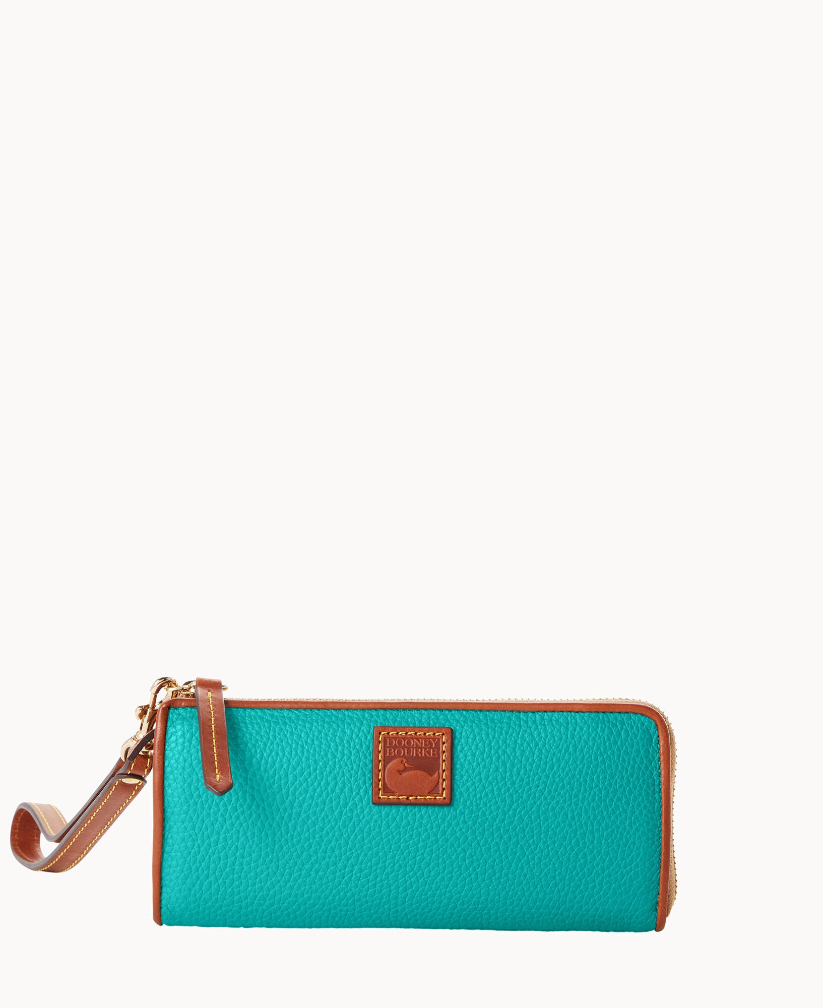 Dooney & Bourke Women's Pebble Grain Zip Clutch Wristlet Bag in Spearmint