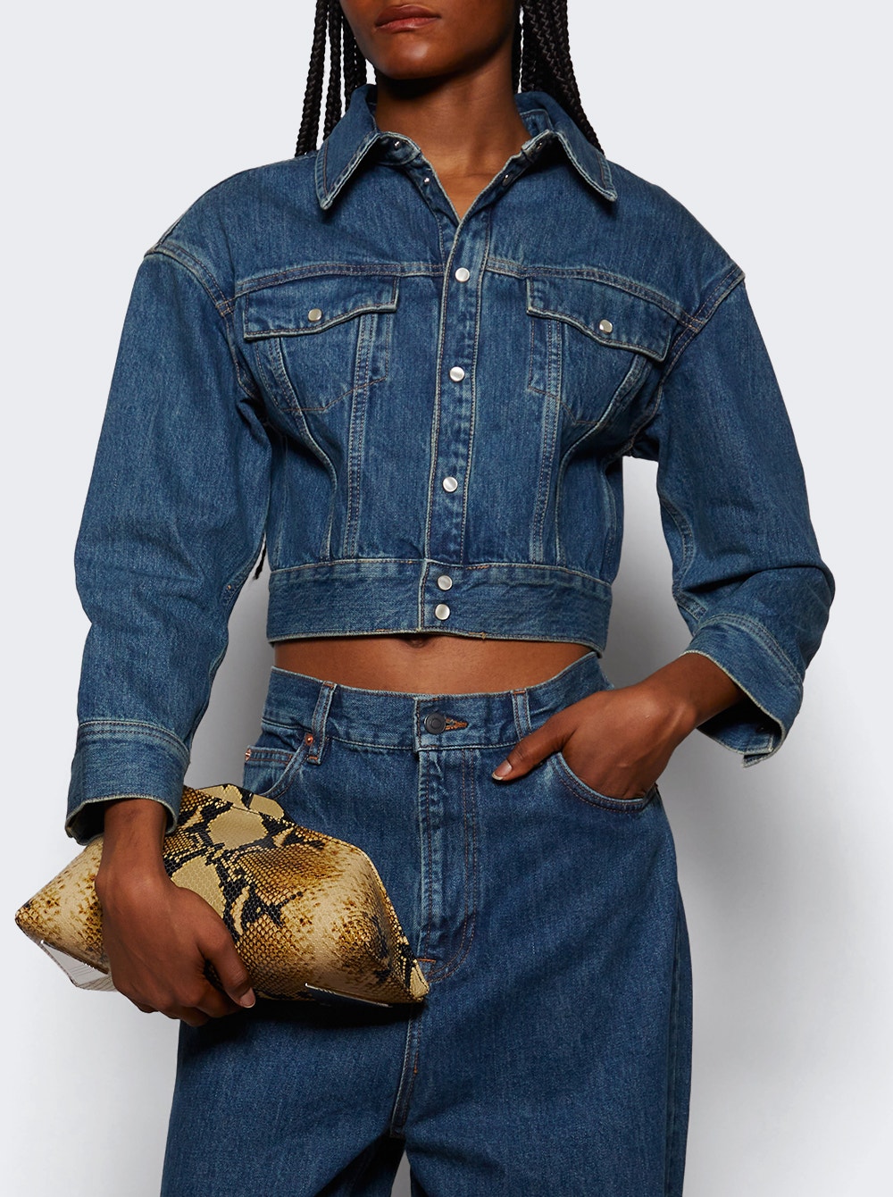 Denim Crop Jacket Indigo