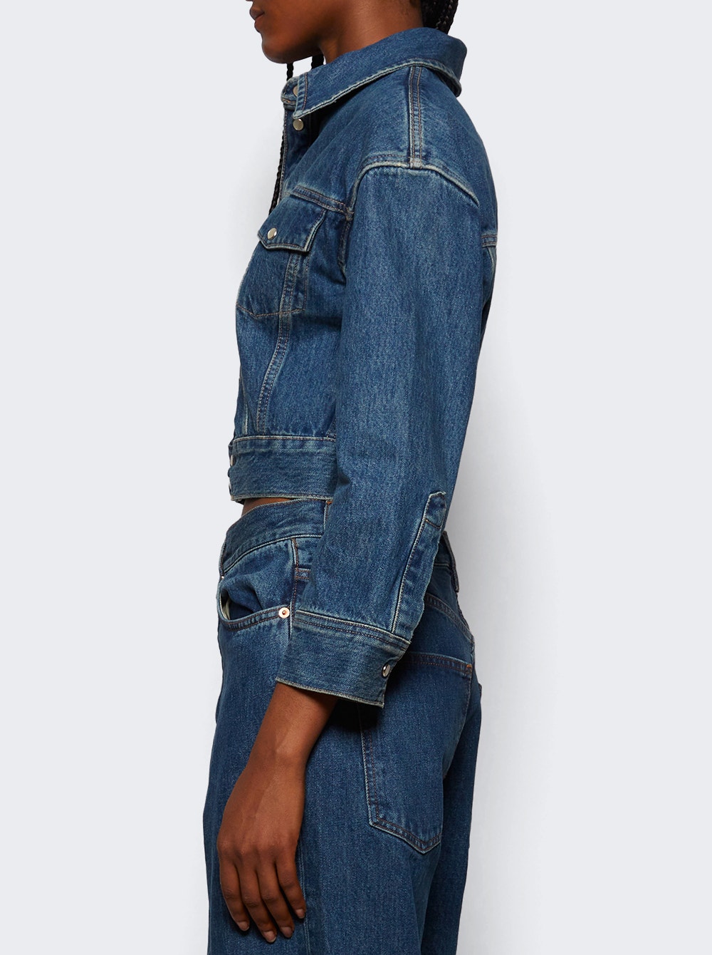 Denim Crop Jacket Indigo