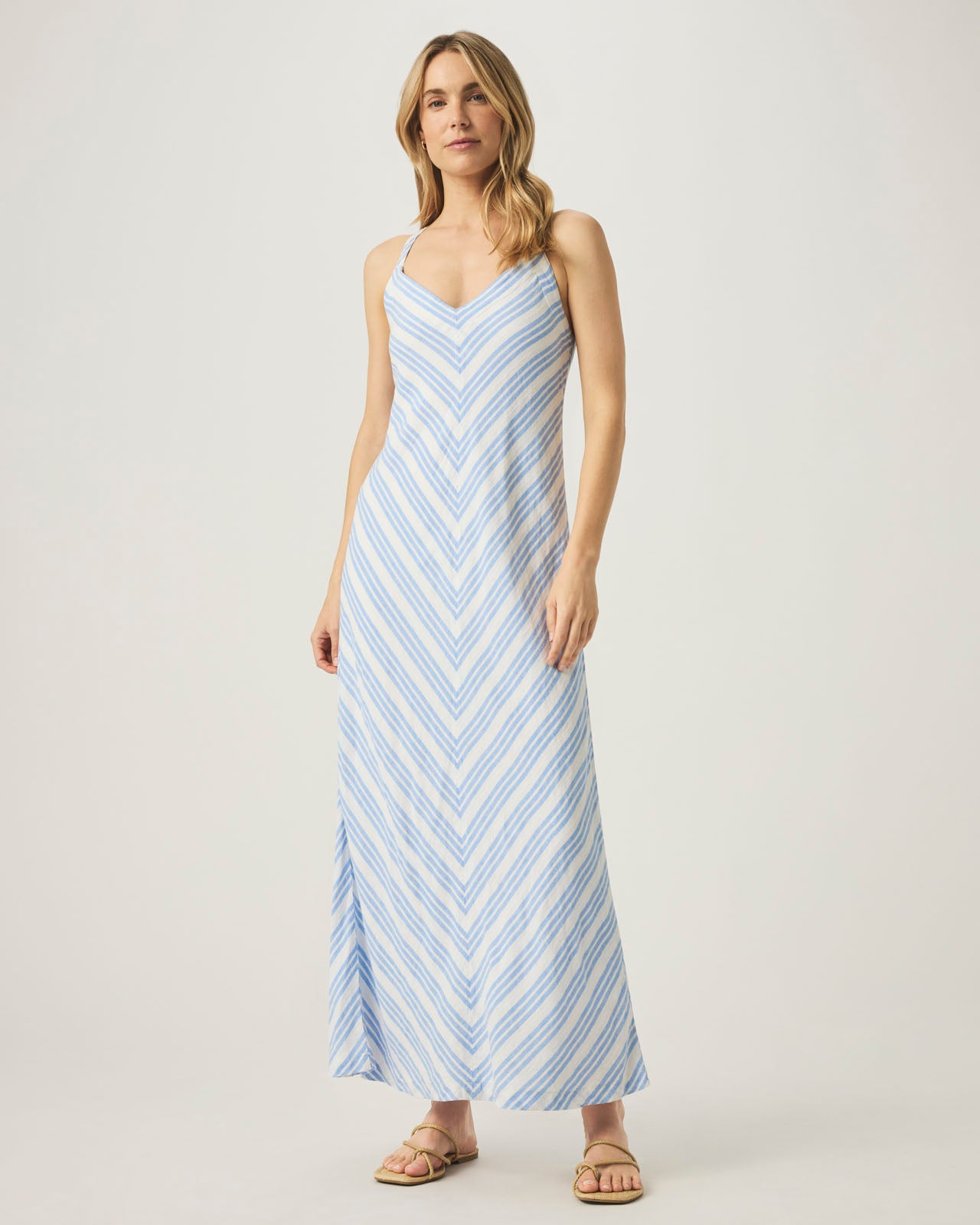 Splendid - Gisele Midi Dress - Steel BlueWhite
