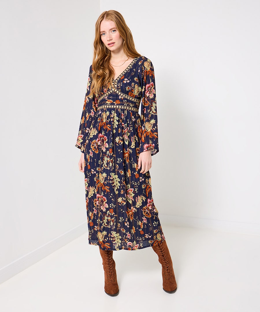 Women's Isobella Mirror Trim Dress - Size - Navy - by Joe Browns