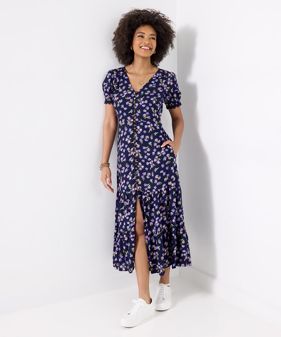 Women's Floral Ditsy Dreamer Maxi Dress - Size - Navy - by Joe Browns