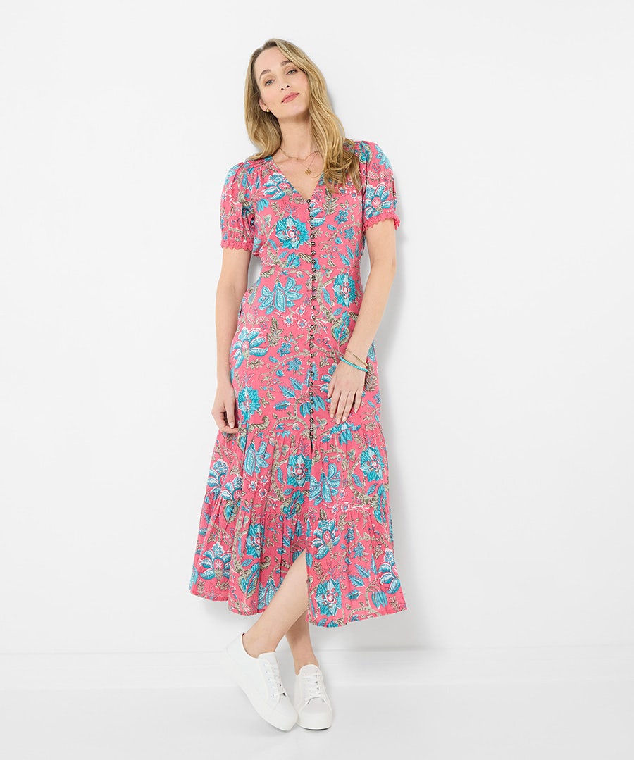 Women's Lyla Cotton Printed Dress - Size - Pink - by Joe Browns