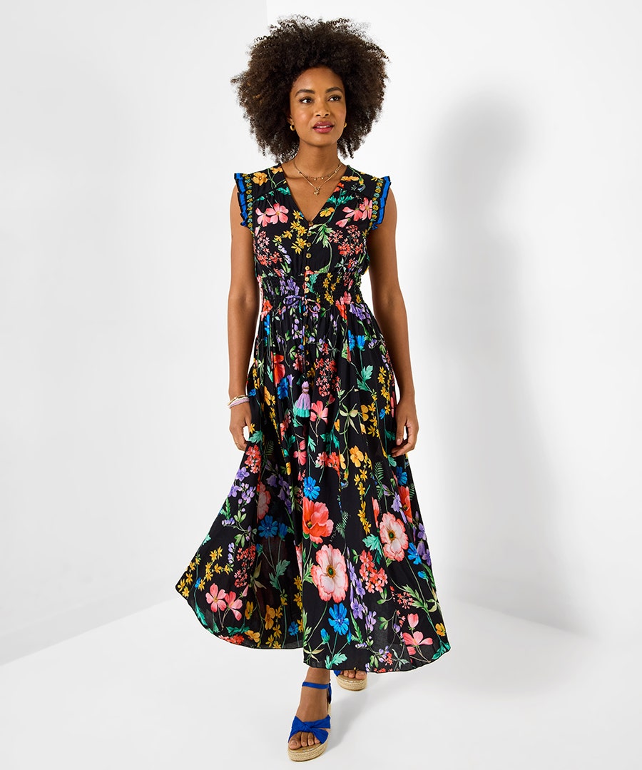 Women's Petite Ophelia Floral Maxi Dress - Size - Black - by Joe Browns