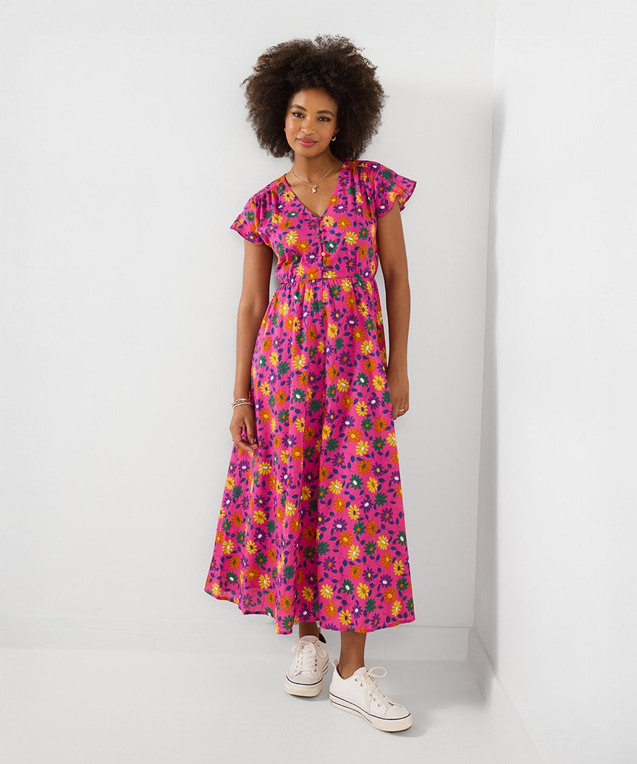 Women's Funtime Floral Cotton Dress - Size - Pink - by Joe Browns