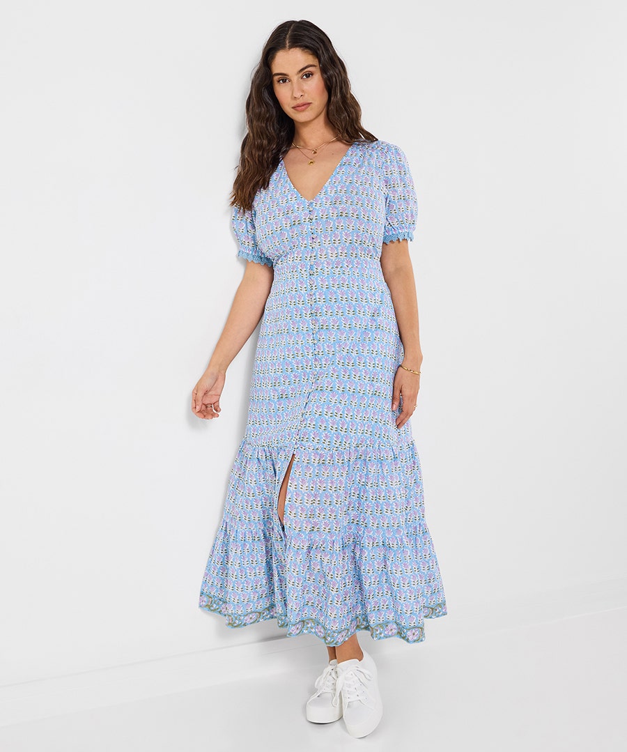 Women's Summer Dreams Cotton Dress - Size - Blue - by Joe Browns