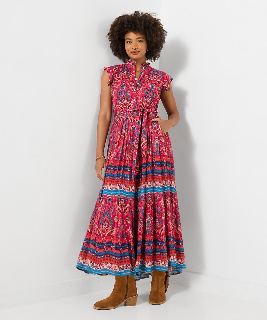 Women's Petite California Sunsets Maxi Dress - Size - Red - by Joe Browns