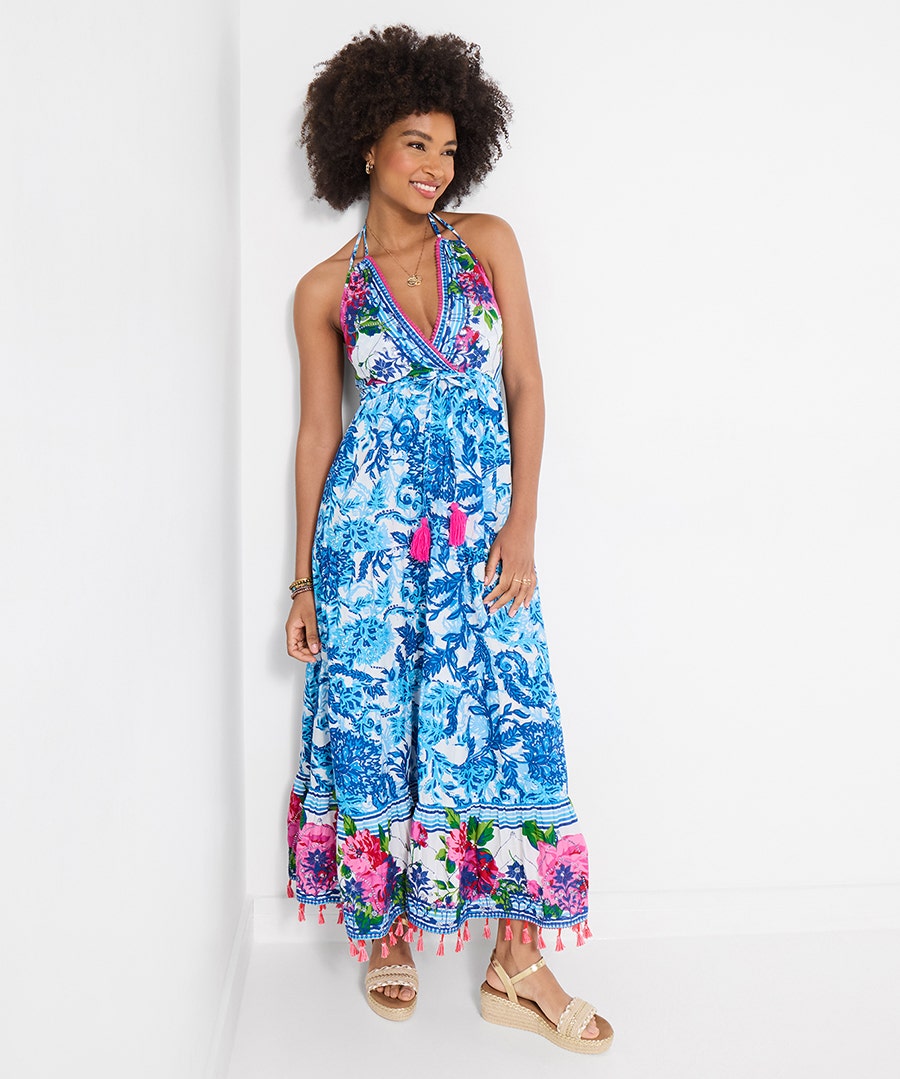 Women's Petite Arabella Sequin and Embroidered Maxi Dress - Size - Blue - by Joe Browns
