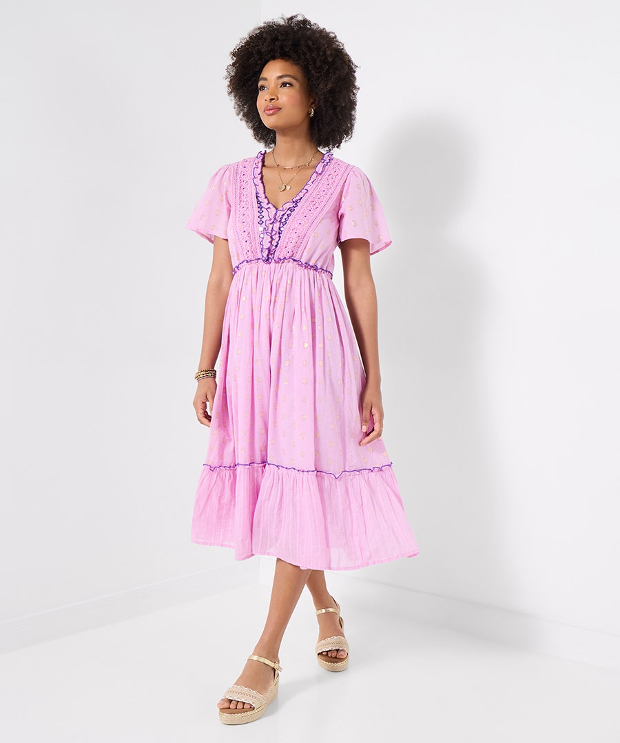 Women's Boho Dreams Midi Dress - Size - Lilac - by Joe Browns