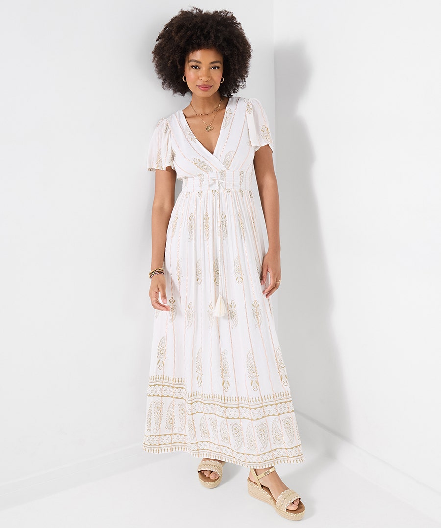 Women's Bella Printed Maxi Dress - Size - White - by Joe Browns