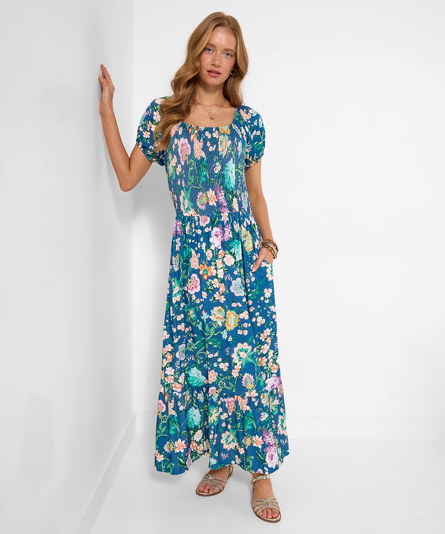 Women's Summer Garden Jersey Maxi Dress - Size - Blue - by Joe Browns