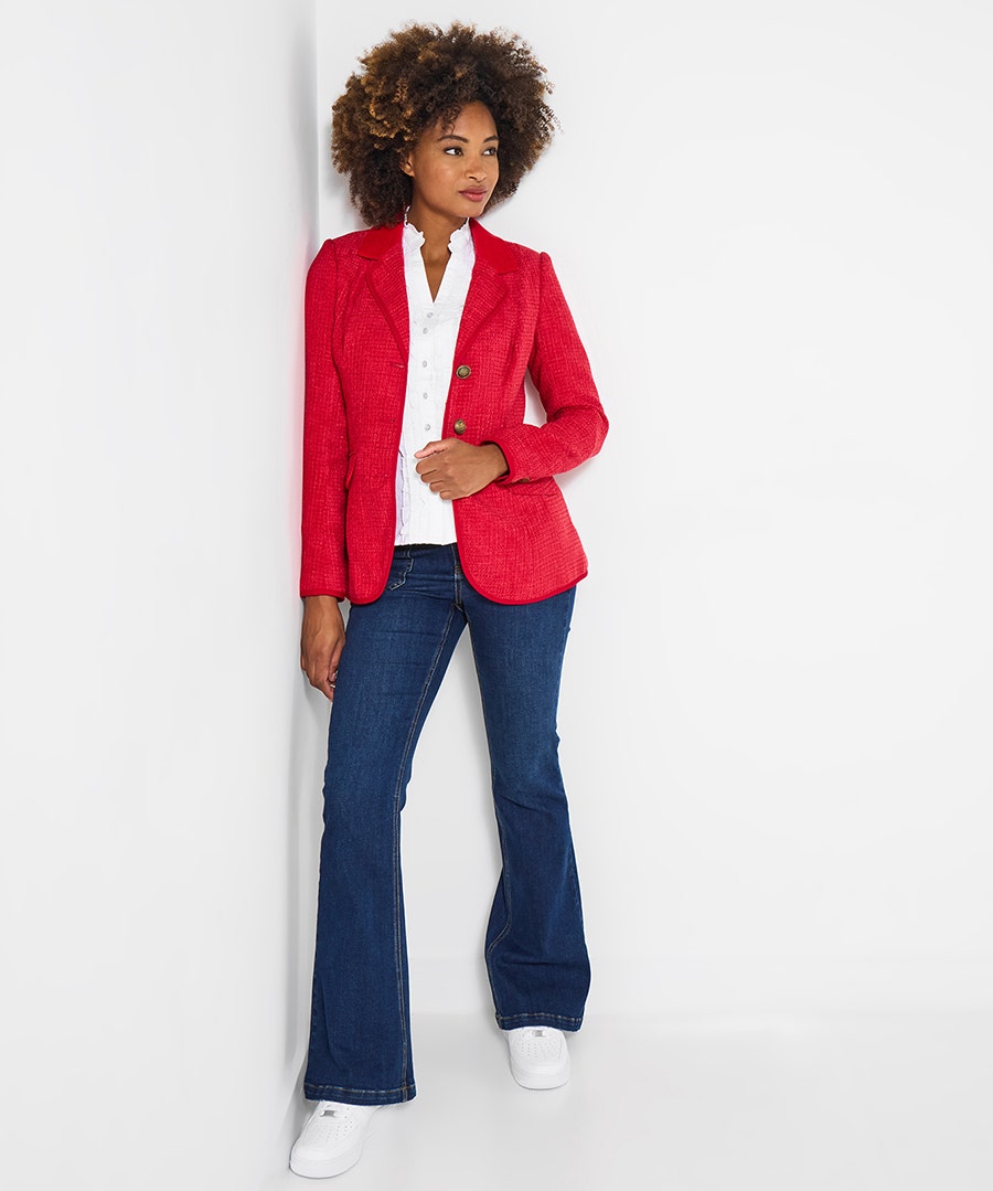 Women's Petite Joe's Favourite Forever Blazer Jacket - Size - Red - by Joe Browns