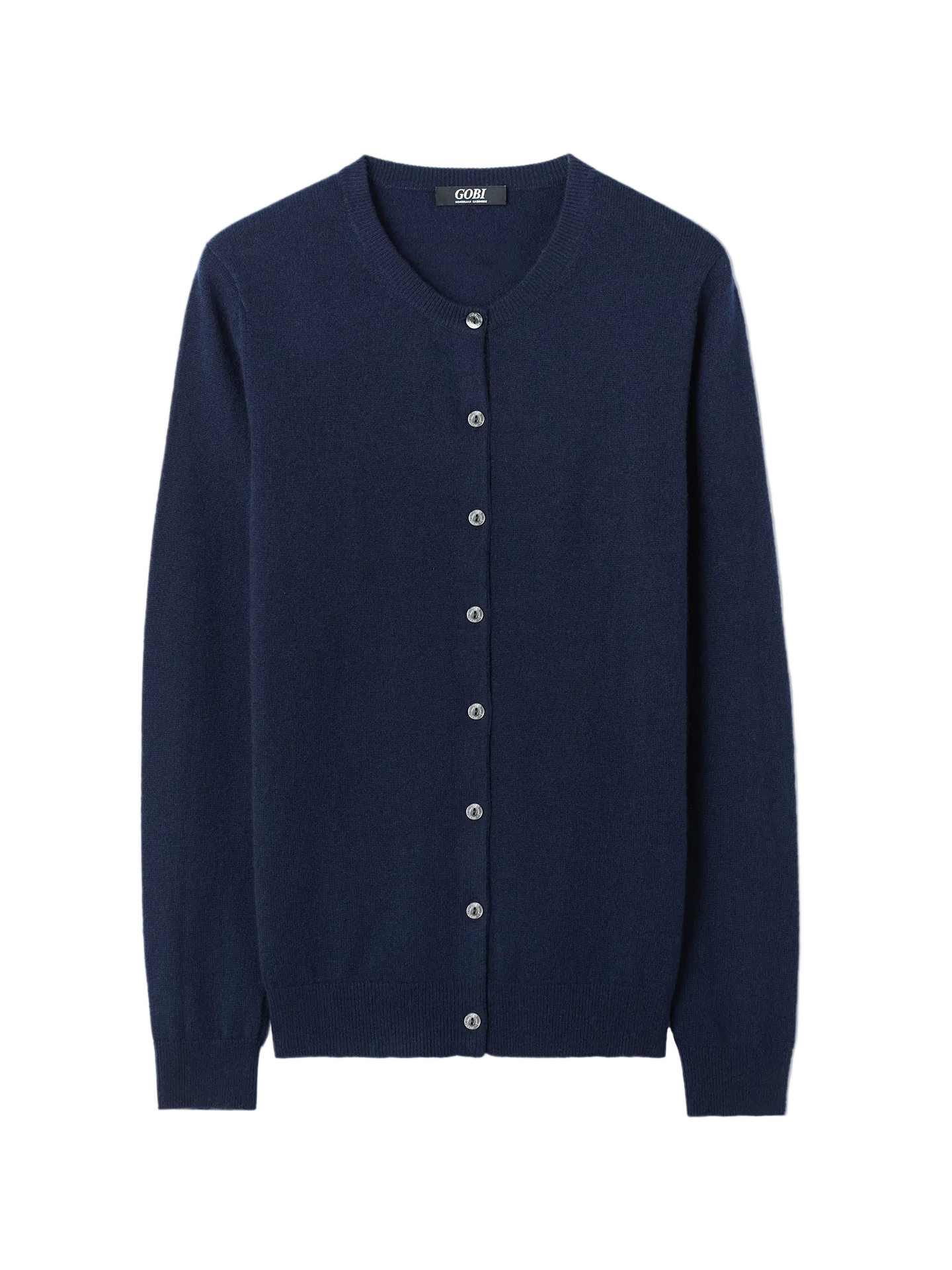 Essential Cashmere Crewneck Cardigan - Navy Blue WKA-