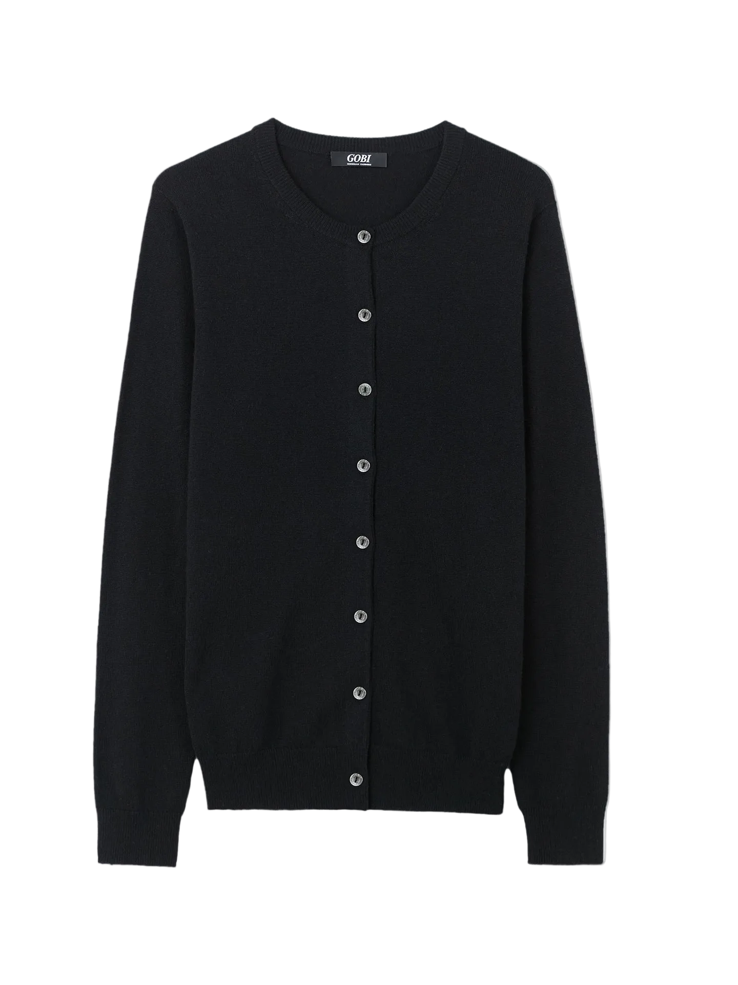 Essential Cashmere Crewneck Cardigan - XX Black WK-