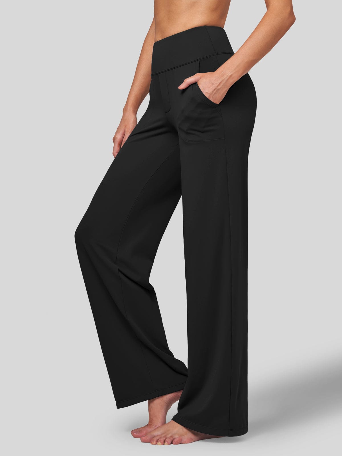Women's High Rise Yoga Dress Pants - Black Inch