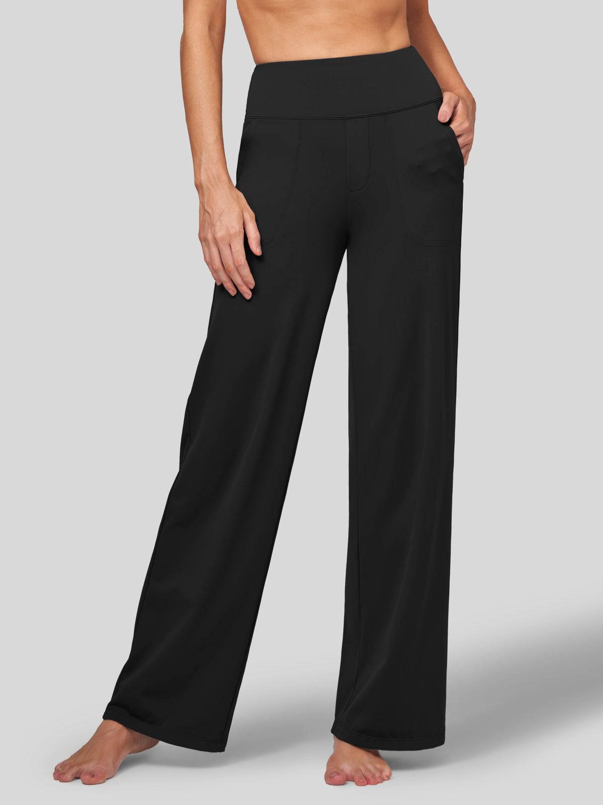 Women's High Rise Yoga Dress Pants - Black Inch