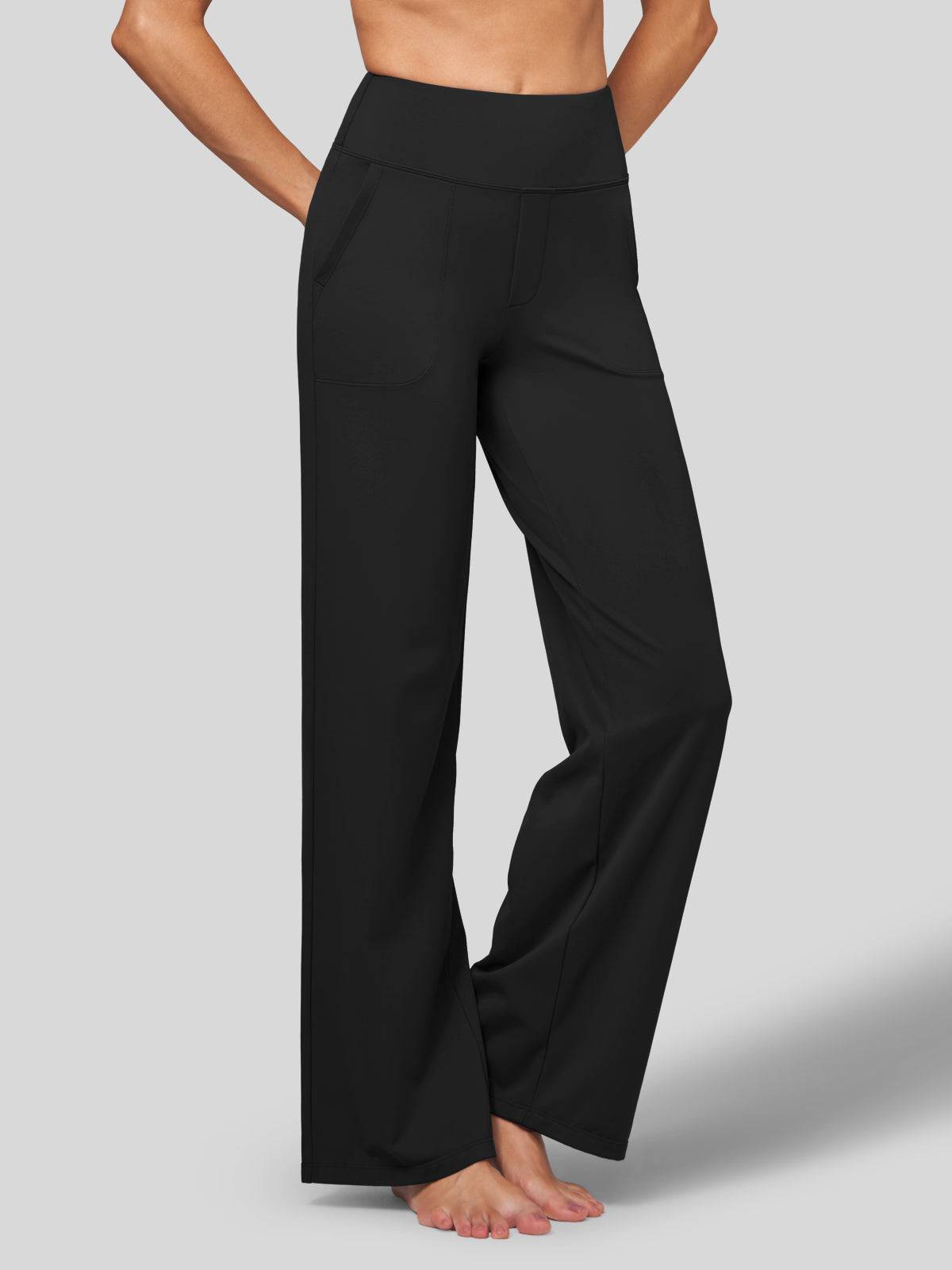 Women's High Rise Yoga Dress Pants - Black Inch