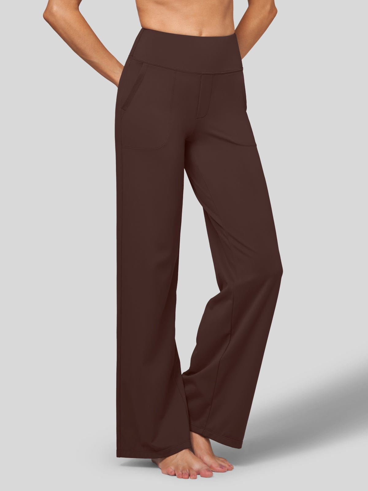 Women's High Rise Yoga Dress Pants - Brown Inch
