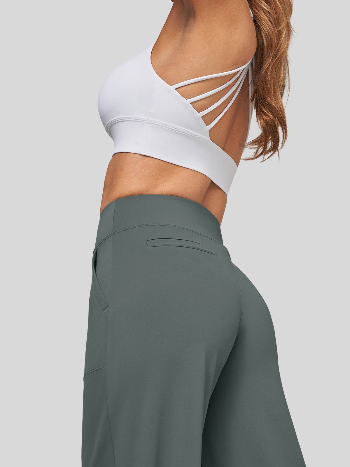 Women's High Rise Yoga Dress Pants - Fir Green Inch