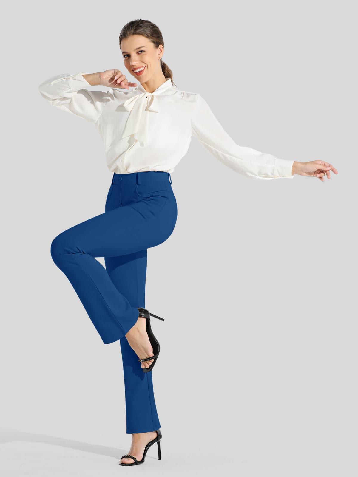 Women's Bootcut Yoga Dress Pants - Deep Blue Inch