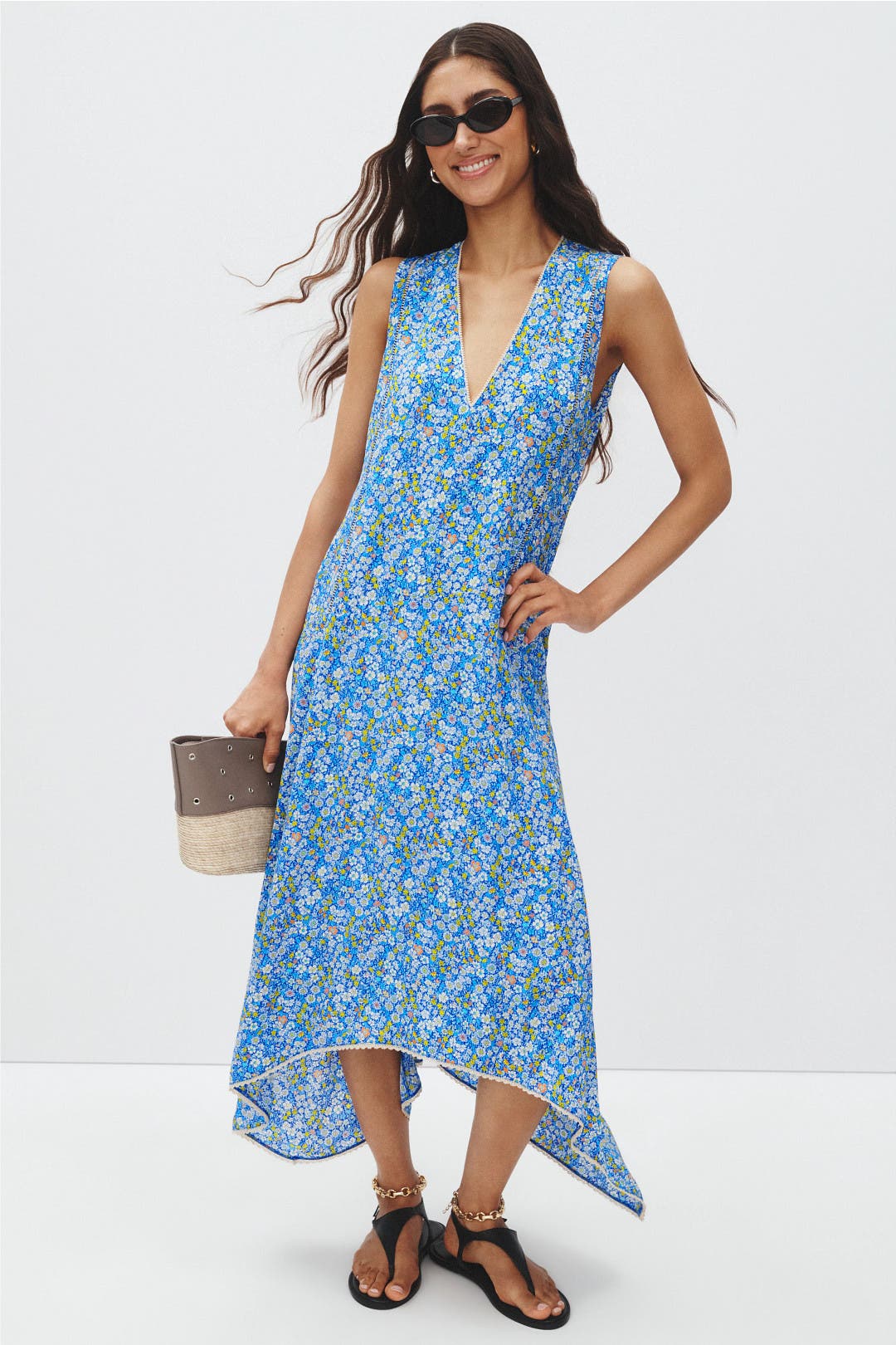 Zadig & Voltaire Rerol Smooth Maxi Dress Multicolored-blue-print