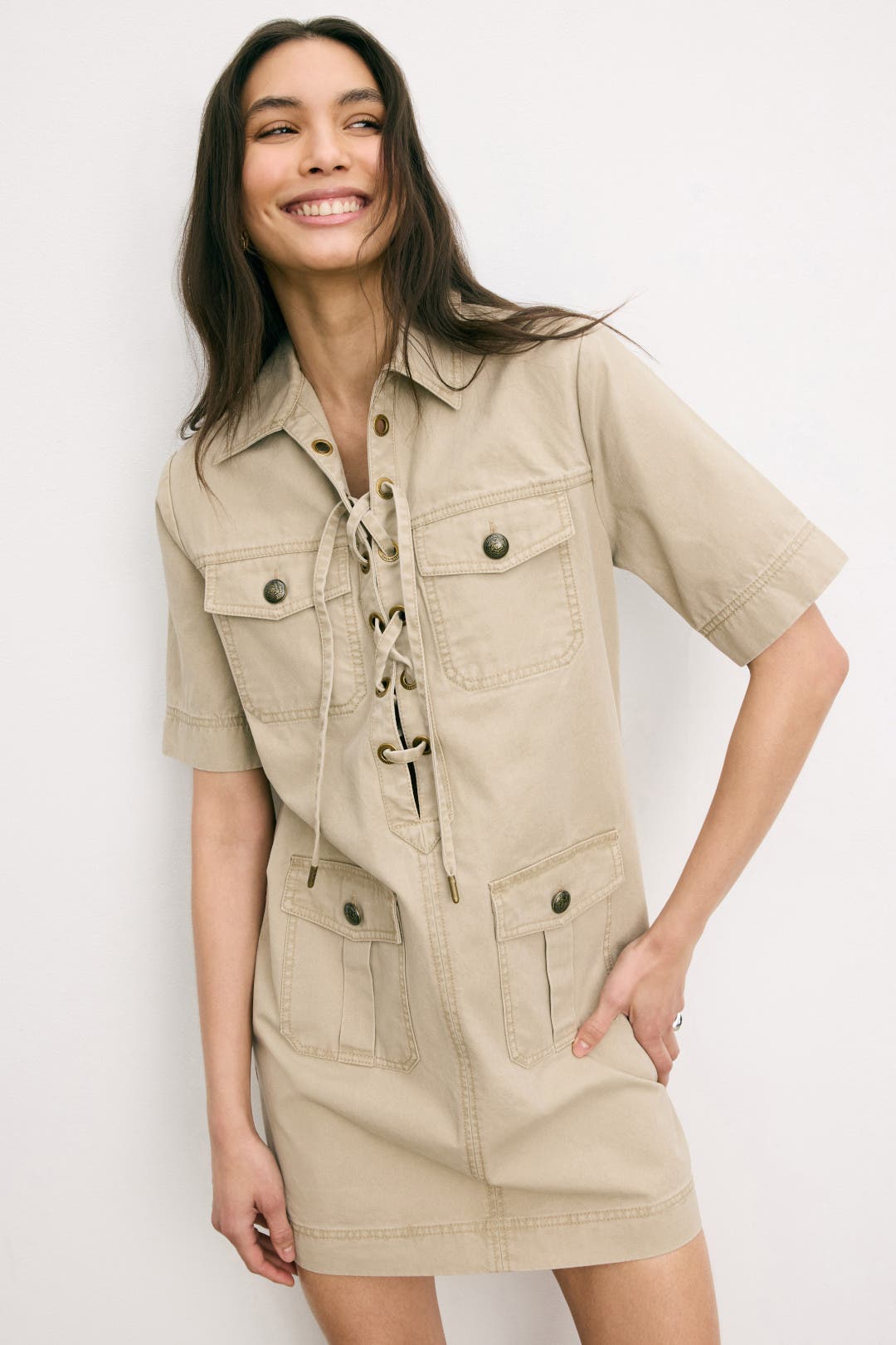 Zadig & Voltaire Record Cotton Lave Dress Brown