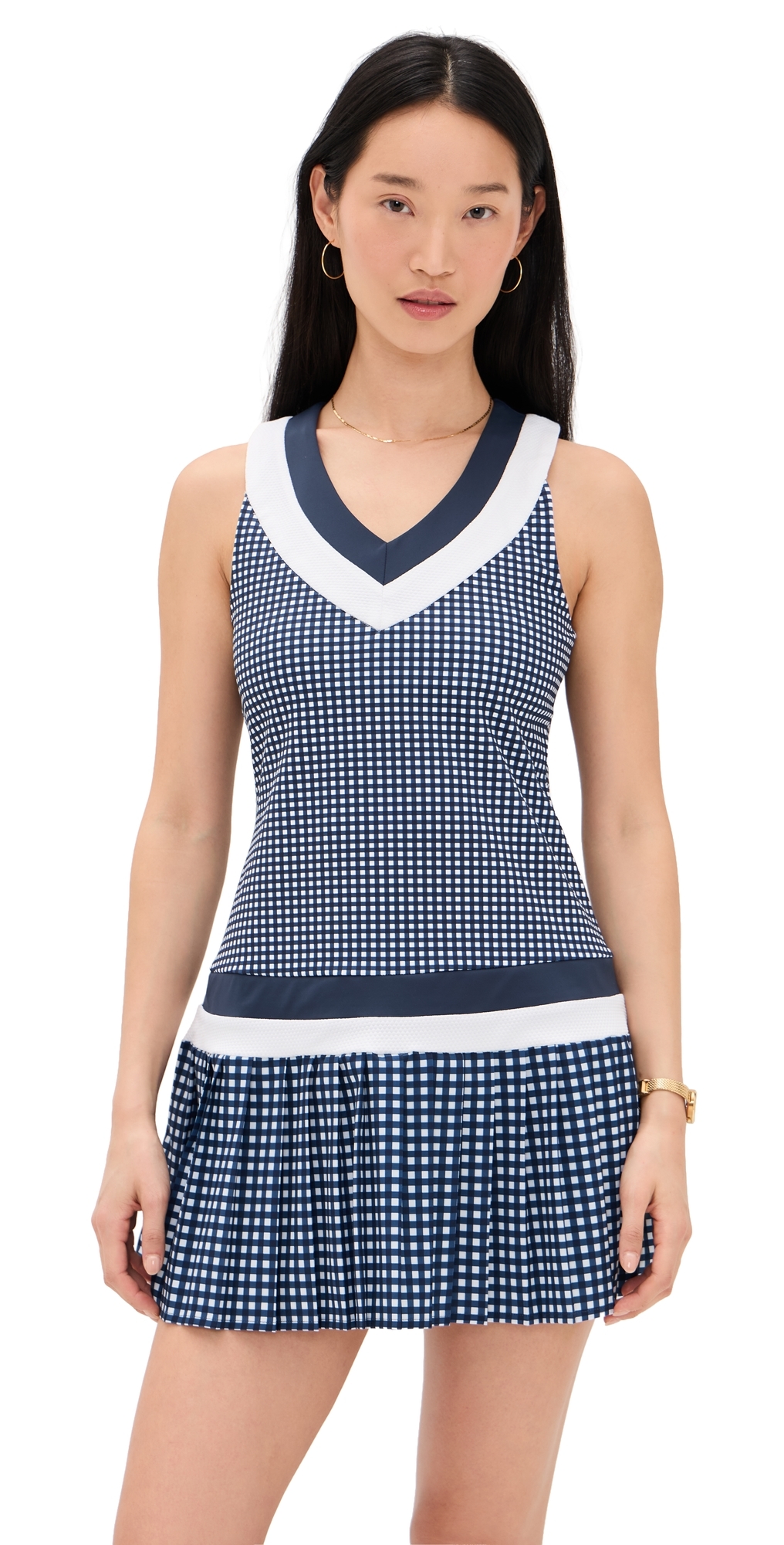 Addison Bay Match Dress Navy Gingham
