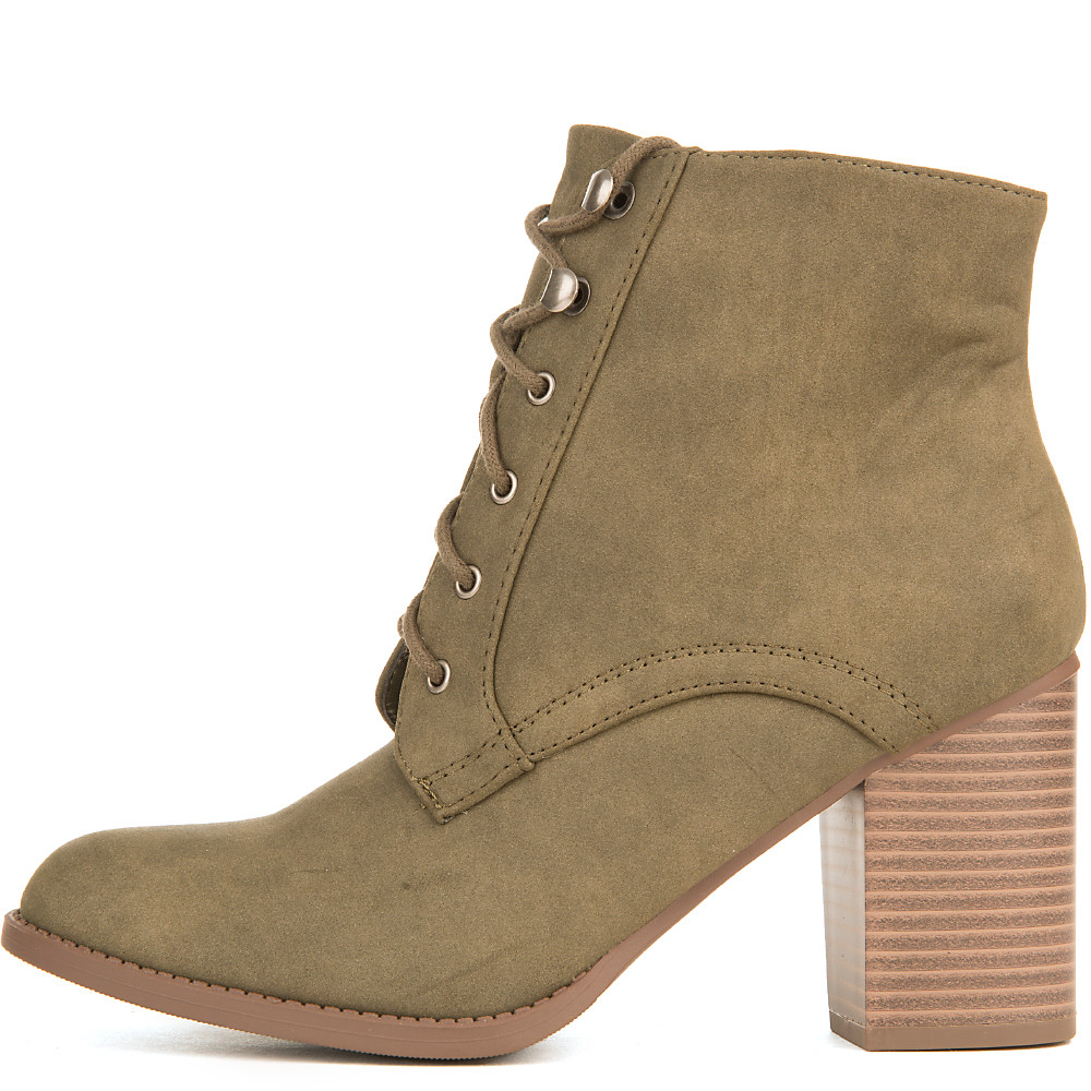 Women B-LS Low-Heel Ankle Boot Khaki Khaki Boots Khaki