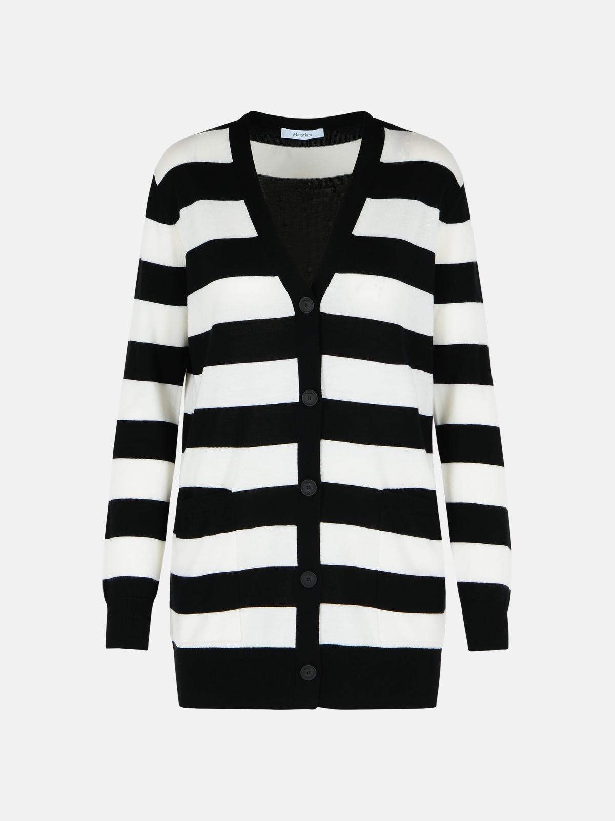 MAX MARA 'Fiemme' Two-Tone Virgin Wool Cardigan