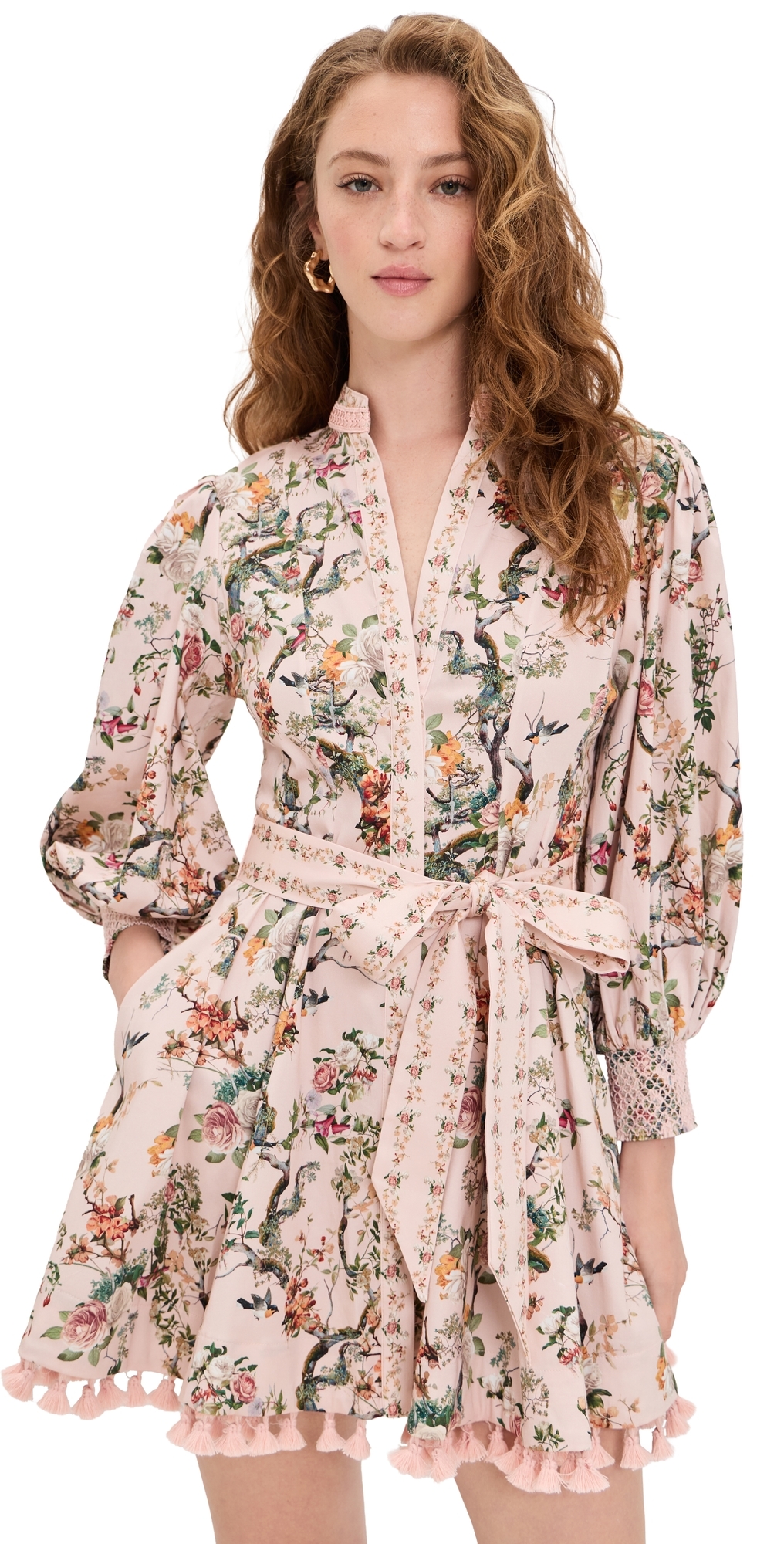 ALICE + OLIVIA Lucy Mini Shirt Dress Sunset Grove English Rose