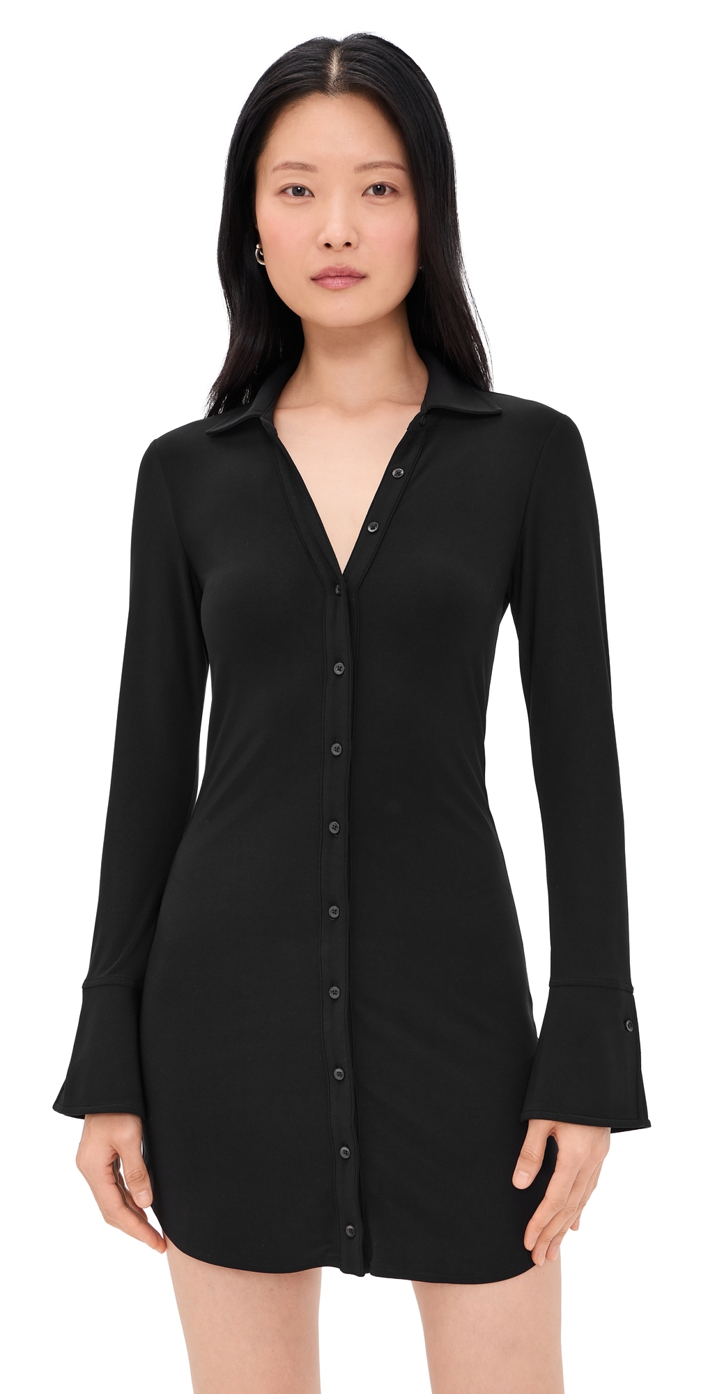 ALICE + OLIVIA Freya Button Down Dress Black