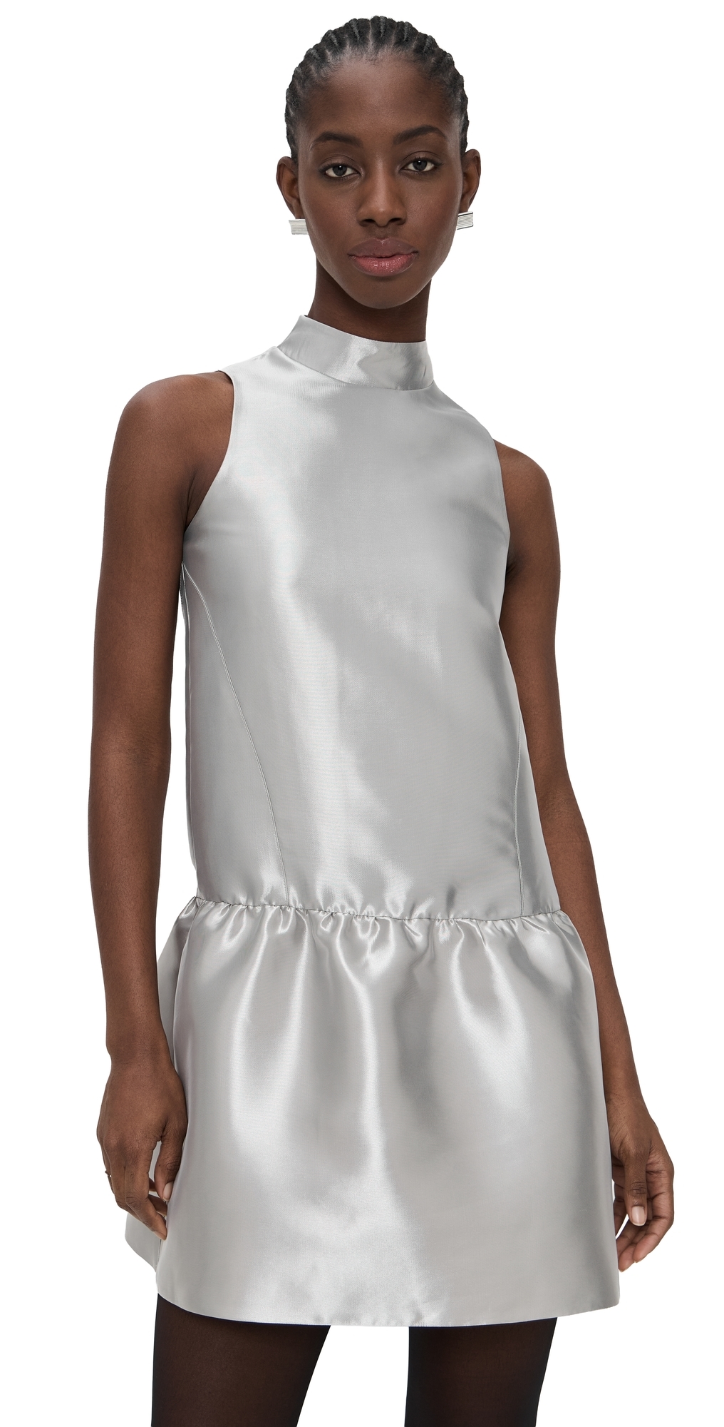 ALIGNE Blaze Satin Mini Dress Silver