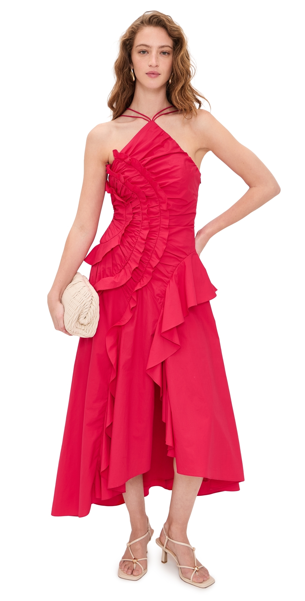 AMUR Ottavia Ruffle Dress Solstice Red