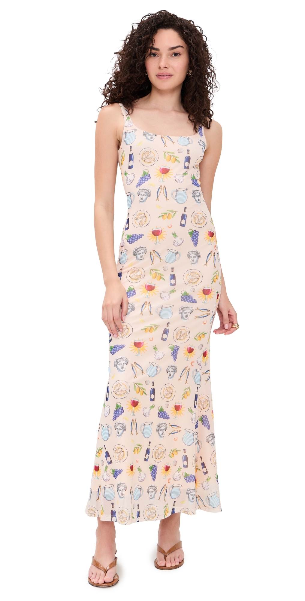 Another Girl Eurosummer Print Mesh Maxi Dress Multi