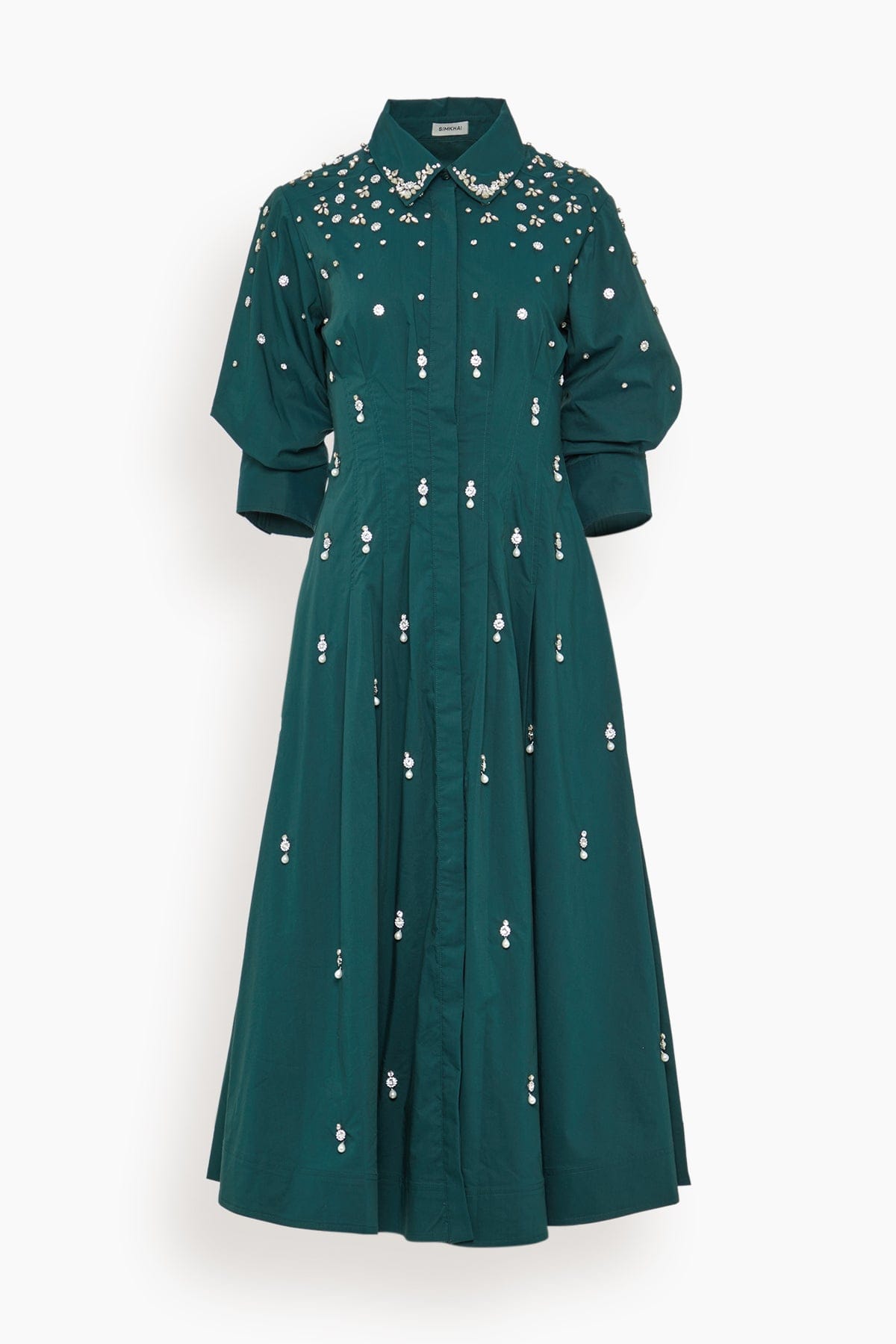 Jazz Embellished Pintuck Midi Dress